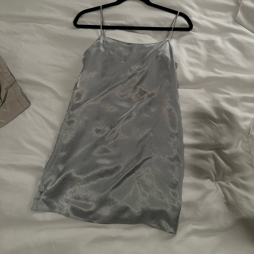 Aritzia Babaton XXS silver slip dress